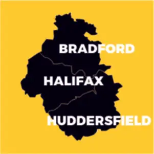 bradford halifac huddersfield map