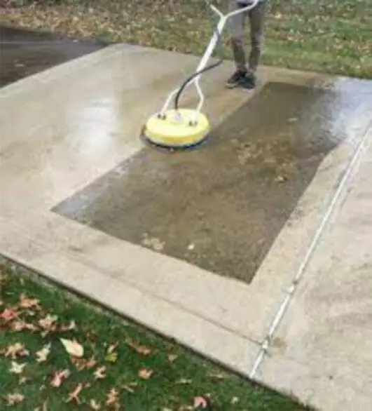 concrete pati ocleaning with surface cleaner in wakefield