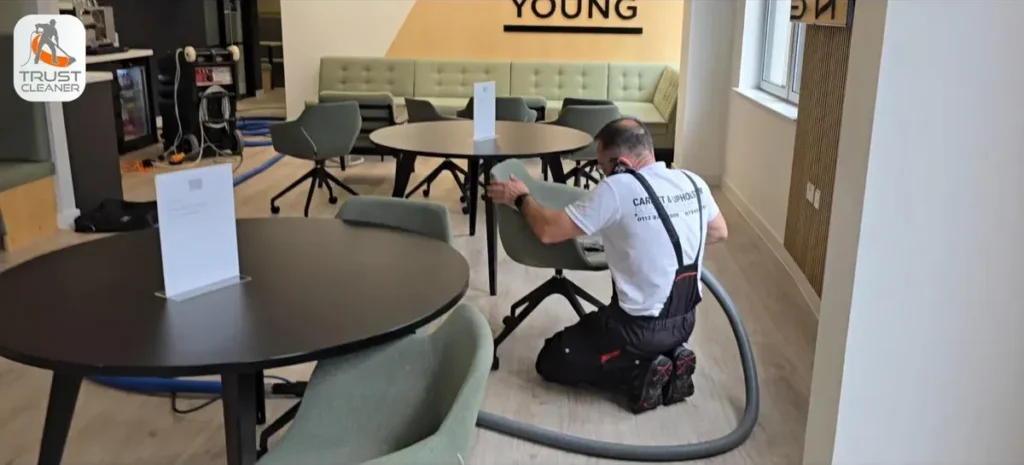 Cleaning office chairs at Avison Young - Trust Cleaner - Carpet & Upholstery Specialists Cleaning office chairs at Avison Young