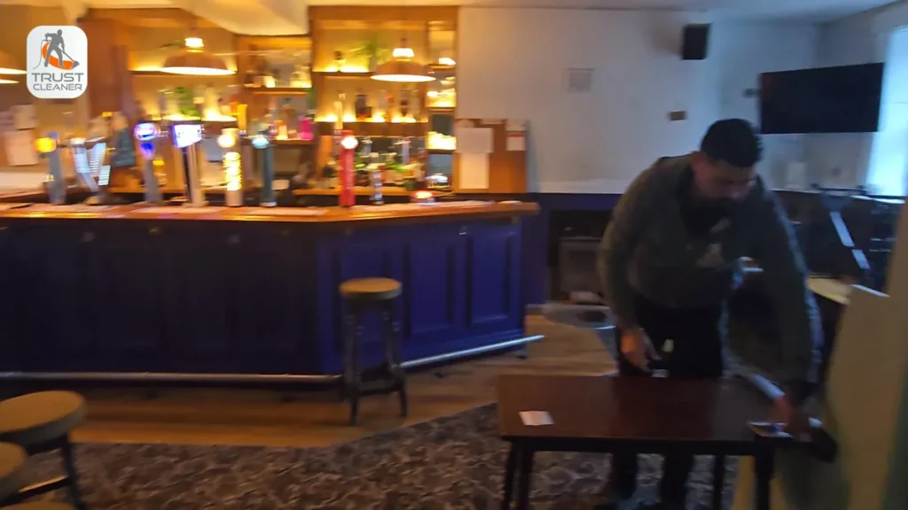 Pub bar area carpet cleaning - Trust Cleaner - Carpet & Upholstery Specialists Pub bar area carpet cleaning